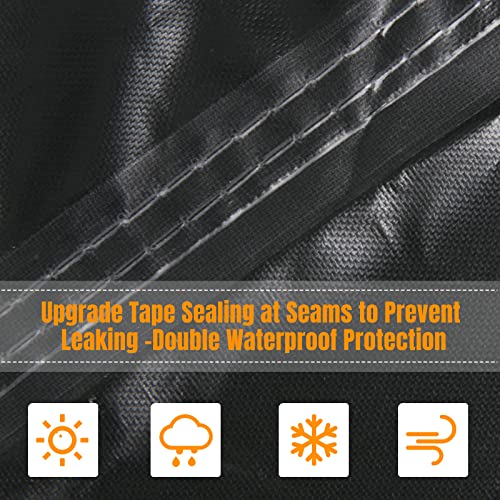 OKPOW Garden Furniture Covers Waterproof - 242x162x100cm Outdoor Patio Rattan Table Cover - 600D Rectangular Large Heavy Duty Sofa Protective Cov