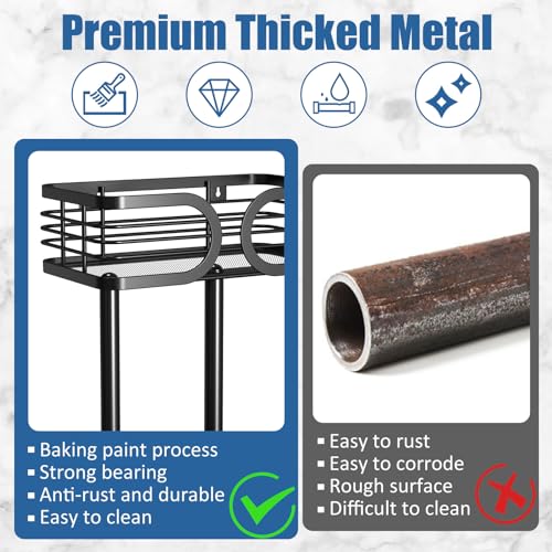 ENONCI Towel Rack Wall Mounted, Towel Storage for Bathroom,Towel Holder with Shelf and 3 Hooks, Towel Racks Wall Can Holds Up to 6 Large Size(63"