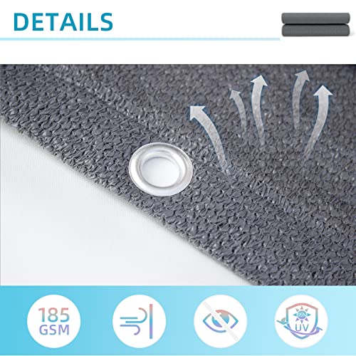 HENG FENG Balcony Screen Privacy Protection 90X300cm HDPE UV Protection Wind Resistant for Garden Patio with Cable Ties,Anthracite