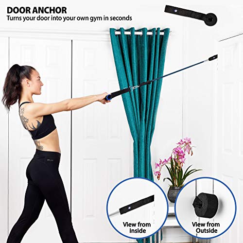 Geez Fitness Resistance Bands Full Set for Women and Men, Mobility, Strength Training Body & Injury Rehab, Door Anchor, Bands for Chest, Thighs,