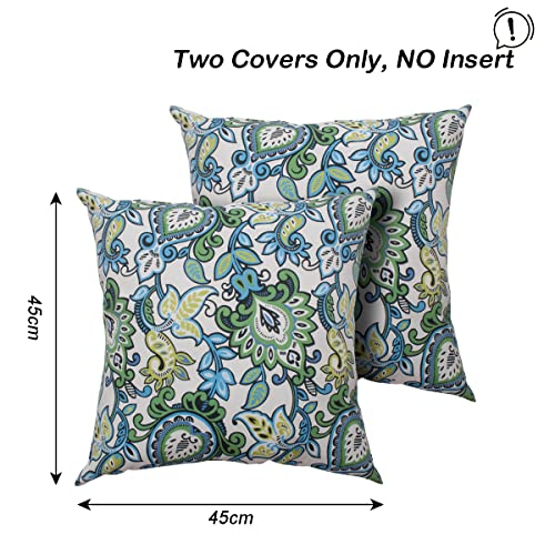 Magpie Fabrics Set of 2 Decorative Cushion Covers, 45 x 45 cm, Colourful Cushion Covers, Outdoor, Waterproof, Polyester, for Sofa, Bedroom, Outdo