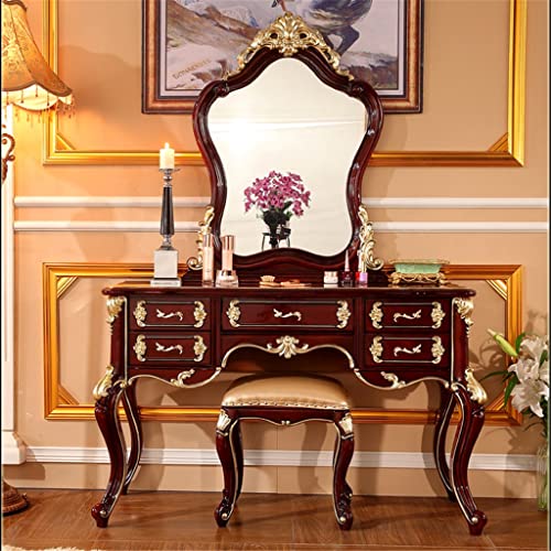 maozi Solid Wood Dressing Table Vanity Table Bedroom Dressing Cabinet Princess Oak Carved Dressing Table