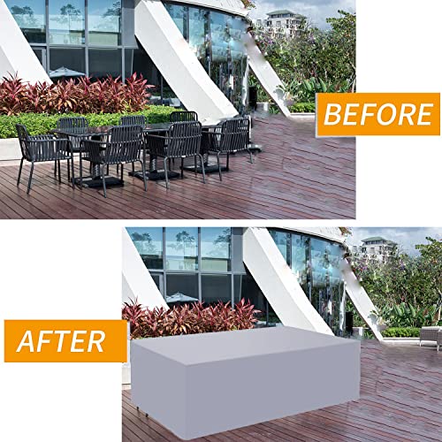 Garden Furniture Covers Waterproof, Rectangular Patio Table Cover, Waterproof, Windproof, Anti-UV, 420D Heavy Duty Oxford Fabric for Chair Sofa O