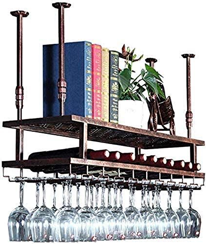 EYLINK Wine Racks,Wine Lovers/Wall Mount Wine Rack Simple Style Iron Hanging Wine Glass Rack Ceiling Decoration Shelf for Bars,Restaurants,Kitche