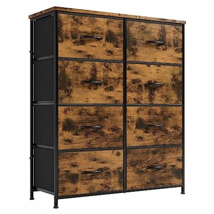 Nicehill Dresser for Bedroom with 8 Drawers,Tall Dresser Storage Unit with Fabric Drawers, Chest of Drawers for Closet, Hallway Living Room, Dorm