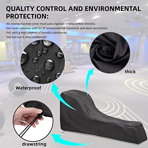 MRWiZMS Rowing Machine Cover, GYM Equipment Protective Cover, 210D Oxford Cloth Cover for Rowing Machine, Dustproof and Waterproof