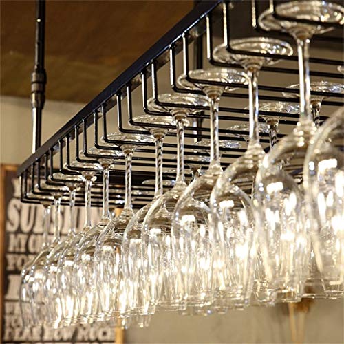 Stylish Simplicity Wine Rack Ceiling Wine Rack - Adjustable Height Wall-Mounted Wine Bottle Holder Metal Iron Wine Holder, Vintage Bar Decoration