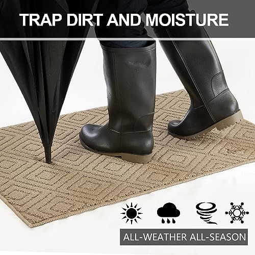 FONEYI Indoor Door Mat, Front Back Door Mats 32"x48" Rubber Backing Non Slip Rug, Absorbent Resist Dirt Entrance Doormat Inside Floor Mats for En