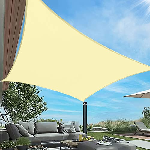 Awroutdoor 3 * 4m Sun Shade Sail, Rectangle Sun Sail Anti-UV Wear-resistance & Waterproof, Sunshades Covers in Outdoor Garden Backyard with Rope