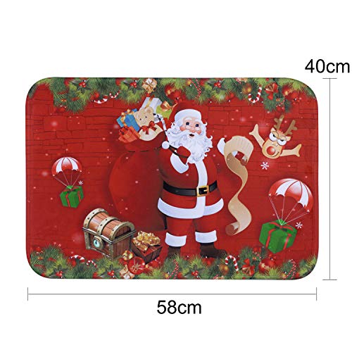 Christmas Door Mat Christmas Welcome Floor Mat Non-Slip Xmas Bathroom Mat Water Absorption Washable Christmas Decorative Doormat for Indoor Outdo