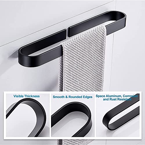 Kitchen Dish Towel Holder Wall Mounted, Self Adhesive Hand Towel Holder Black, Modern Design Hand Towel Holder, Self Adhesive Hand Towel Hanger B