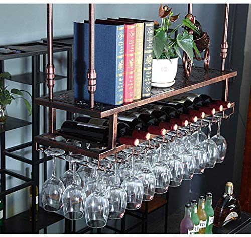 EYLINK Wine Racks,Wine Lovers/Wall Mount Wine Rack Simple Style Iron Hanging Wine Glass Rack Ceiling Decoration Shelf for Bars,Restaurants,Kitche