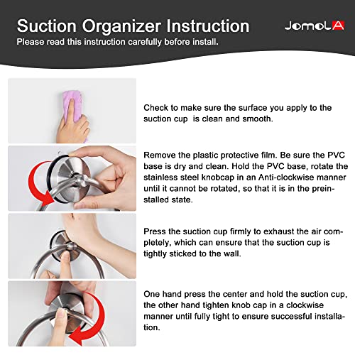 JOMOLA Towel Ring Suction Towel Rail for Bathroom Stainless Steel Kitchen Towel Rail Rack Drill Free Bath Towel Holder Bathroom Accessories Brush