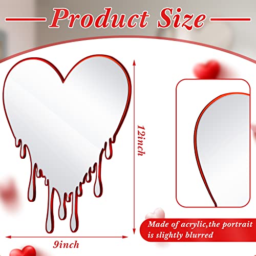 Melting Heart Mirror Heart Mirror Heart Shaped Mirror Heart Wall Decor Wall Mirror Decorative Mirrors for Wall Living Room Bathroom Wall Art Deco