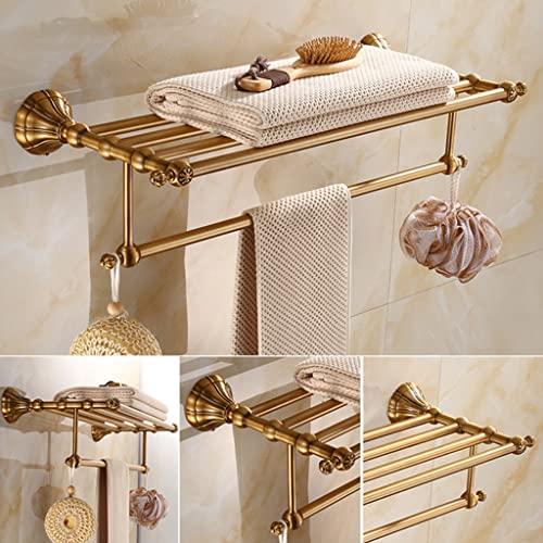 HIGOH Towel Racks,Bathroom Towel Rack Wall Mounted Towel Holder,Bathroom Accessory Antique Aluminum Towel Rack,Towel Holder Bathroom Shelf,Bath H