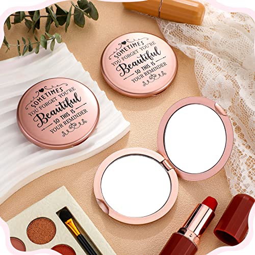 Tatuo Birthday Gifts for Women Compact Makeup Mirror Small Gifts for Women Inspirational Pocket Mirror Gift for Valentine's Day Christmas Mother'