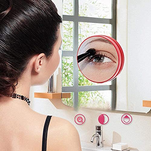 LYPER 5X Magnifying Mirror with 2 Suction Cups, 3 Inches Round Multifunction Magnifying Mirror for Cosmetic, Shaving, Blackhead/Blemish Removal (