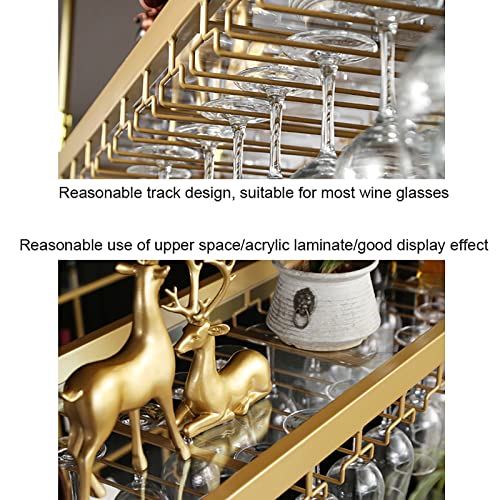 EYLINK Industrial Vintage Metal Wine Rack, Ceiling Mounted Hanging Wine Bottle Holder, Goblet Stemware Stand, For Bars Restaurants Kitchens, Big