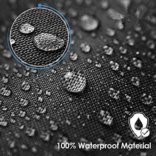 GARPROVM Garden Furniture Covers,Round Garden Table Cover 600D Heavy Duty Oxford Fabric Patio Outdoor Circular Table Cover Waterproof,Windproof &
