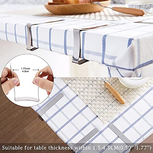 LeFeirr 8 Pack Tablecloth Clips, Adjustable Table Cloth Clip Stainless Steel Tablecloth Cover Clamps for Indoor & Outdoor Tables