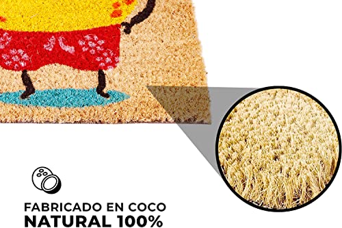 LucaHome Natural Coconut Door Mat 70 x 40 with Non-Slip Base, Coconut Door Mat Funny Lemonade, Absorbent Door Mat Entrance Home, Ideal for Outdoo