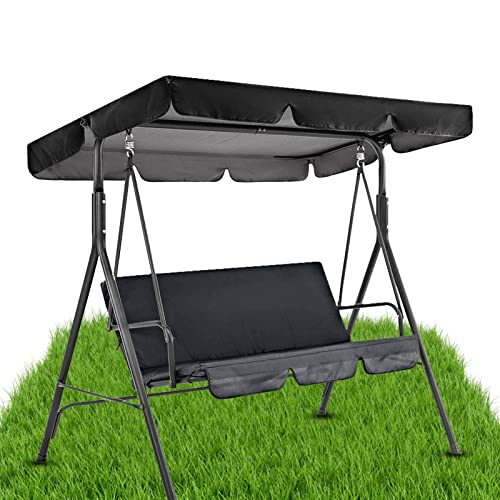 Rianpesn Outdoor Swing with Canopy, Replacement Canopy Swing for Patio 2-3 Seats, Waterproof Seat for Top Cover Outdoor Swing, Chair Covers