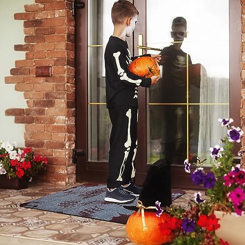 Halloween Door Mat 17"X30", Halloween Bloody Footprint Door Mat for Front Door, Scary Doormat Outdoor, Halloween Floor Matt for Home Entrance, Ho