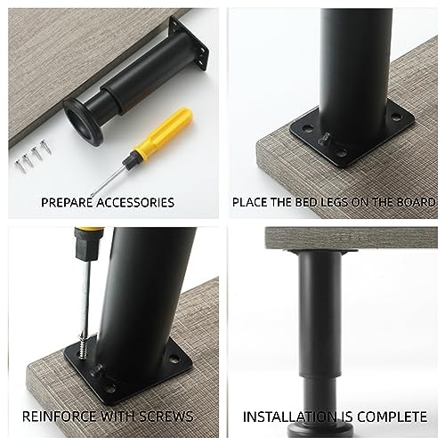KRIZJUES Bed Leg, Metal Bed Leg Replacement, Bed with Adjustable Leg Heavy Bed Central Frame Flat Noodles Support Leg Cupboard Sofa Bed Frame Rep