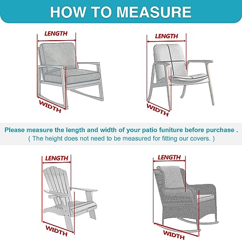 GARPROVM Garden Chair Covers Waterproof,420D Oxford Fabric Garden Furniture Covers, Stackable Outdoor Chairs Covers, Anti-UV, Patio Chair Covers