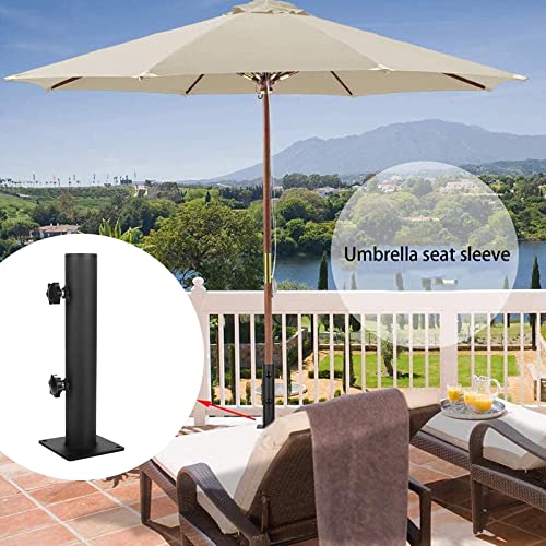 Heavy Duty Steel Square Parasol Stand Base, Patio Umbrella Outdoor Holder, Umbrella Mount Clamp, Universal on Deck or Patio Umbrella Holder Stand