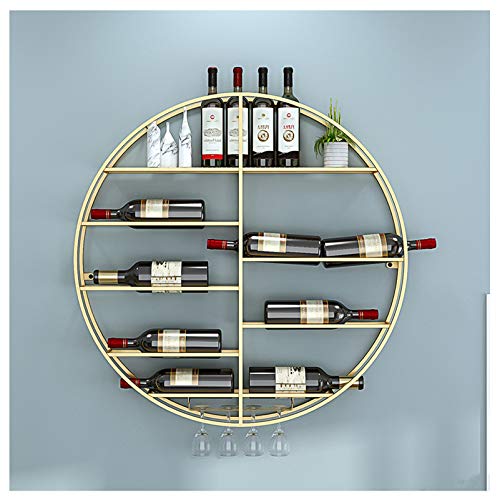 EMISOO Wine Rack Wall Mounted - Wine Bottle and Wine Glass Holder, Wrought Iron Wall-Mounted Wine Racks, Household Wine Accessories, Gifts for Lo