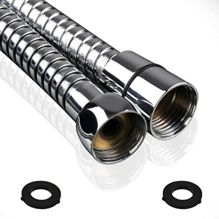 Drawer360 1.75m (69") Shower Hose | Stainless Steel Replacement Universal Fit Shower Pipe Anti-Kink Hose with 4 Washers – Chrome Effect