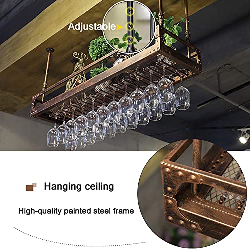 EYLINK Wine Racks,Wine Bottle Glass Racks Modern Ceiling-Type Wine Holder,Grid Metal Frame,Wall Mounted Wine Bottle Holder Hanging Wine Glass Rac