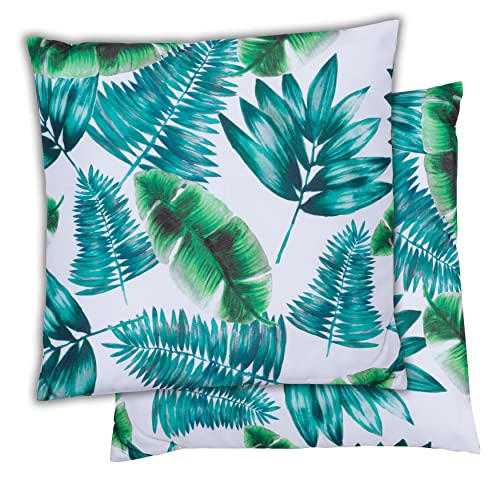 Gardenwize - Pack of 2 Outdoor Scatter Cushions, Garden Furniture Cushions - Covers & Pillows (Gold Palm)