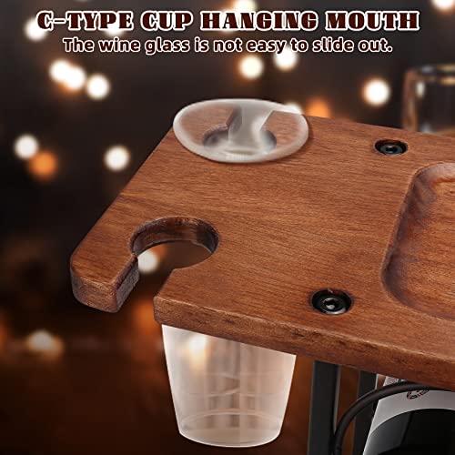 OBloved Wooden 3 Tier Countertop Wine Rack with Glass Holder, Wine Cabinet Counter Wine Rack Holder and Storage Wine Rack-Hold 6 Bottles and 2 Gl