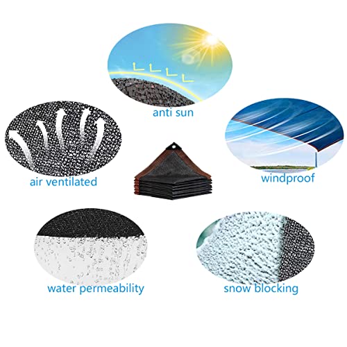 HH-LIFE Black Sun Mesh 80% Sunblock Shading Net with Grommets Shade Cloth for Greenhouse, Parking Shed, Garden Yard or Kennel (10x10ft/3x3 M)