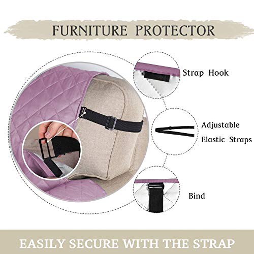 PETCUTE Sofa cover waterproof sofa slipcovers Anti Slip armchair covers Quilted Couch Slipcover Sofa Protector for dog pets Pink 2 Seater