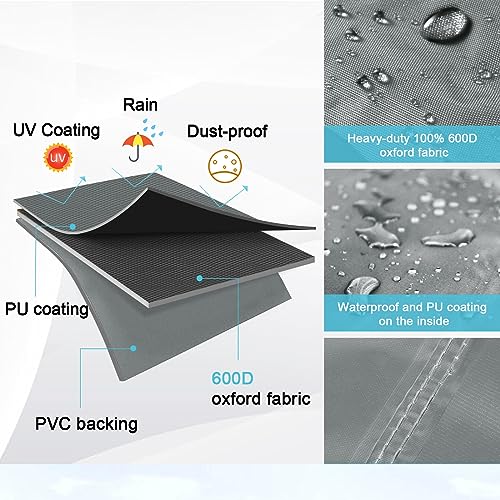 GARPROVM Garden Chair Covers Waterproof,600D Oxford Fabric Garden Furniture Covers, Stackable Outdoor Chairs Covers, Anti-UV, Patio Chair Covers