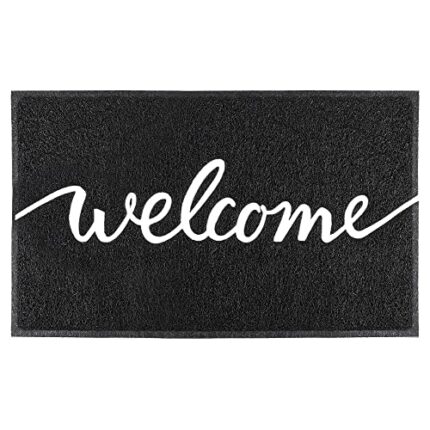 comfoyar Dirt Trapper Door Mat, Non Slip PVC Durable Washable Front Doormat for Indoor and Outdoor, Welcome Hello Barrier Mat for Entrance Back D