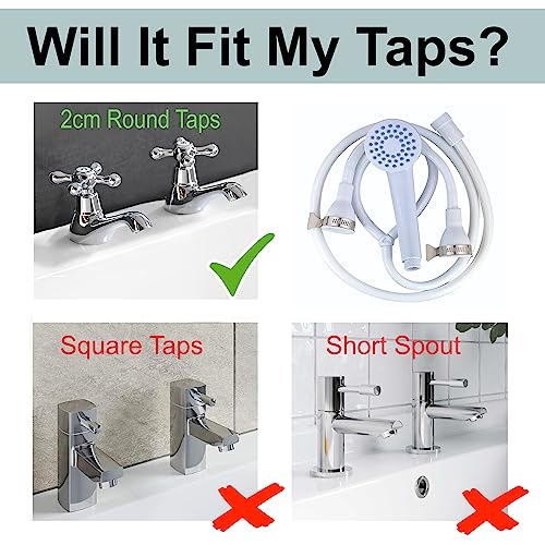 Home Flair Portable Shower | Push On Tap Shower Head and Hose | Shower Attachment for Bath Taps | | Dog Shower | Camping Shower