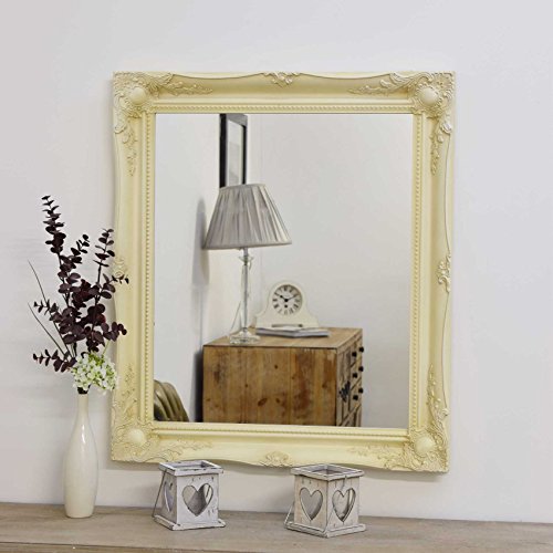 FRAMES BY POST 30" X 26" (66cmx76cm) Large Ivory/Cream Classic Frame Antique Design Ornate Shabby Chic Over Mantle Big Wall Mirror, 76 x 66