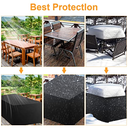 OFFCUP Garden Furniture Cover, 180*120*74cm Rattan Cube Set Cover, Heavy Duty 420D Oxford Fabric Patio Table Cover Patio Furniture Cover Garden T
