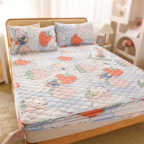 FKSDHDG Mattress Sheet Single Brushed Waterproof Mattress Cover Waterproof Dirty Dust Cover Mattress Cover (Color : D, Size : 180 * 200CM)