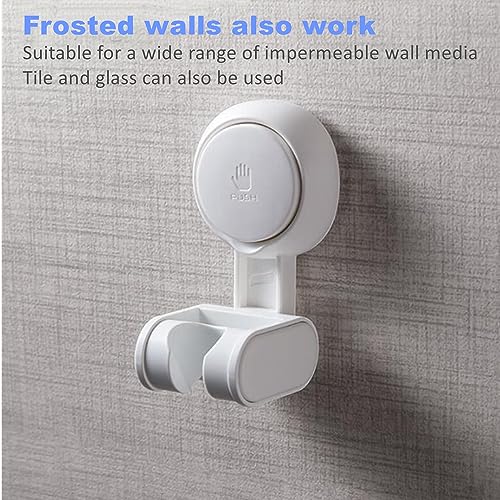 NewFree Suction Cup Shower Holder Removable Handheld Shower Head Holder White Large Adjustable Shower Head Holder No Drilling Waterproof & Height
