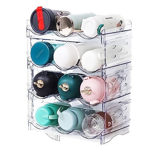 Longzhuo Stackable Water Bottle Storage, Shatterproof Water Bottle Organiser for Cabinet, Water Bottle Holder Wine Rack for Kitchen Countertop St