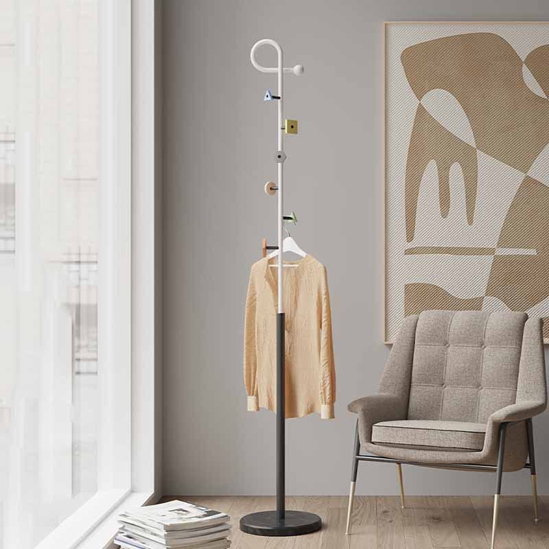 N/A Hall Bedroom Clothes Entrance Coat Rack Floor Hats Metal Hanger Foot Coat Rack Jackets Furniture (Color : Argento, Size : Light Grey)