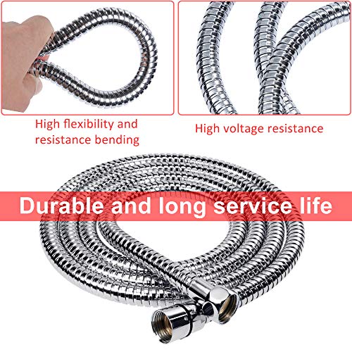 Rovtop 2M Shower Hose, Suitable for All Shower Heads, Flexible Shower Pipe, Stainless Steel Shower Hoses Chrome Plated, Universal Chrome Shower w
