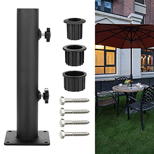 Heavy Duty Steel Square Parasol Stand Base, Patio Umbrella Outdoor Holder, Umbrella Mount Clamp, Universal on Deck or Patio Umbrella Holder Stand