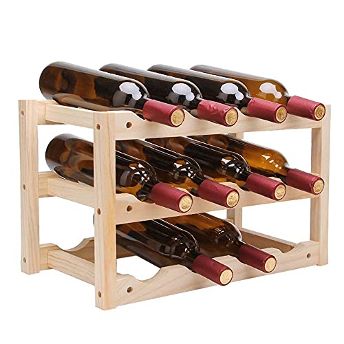 EYLINK Wine Racks, DIY Beer Holder Kitchen Bar Solid Wood Display Shelf Room Wine Cabinet Hotel Wine Bottle Rack