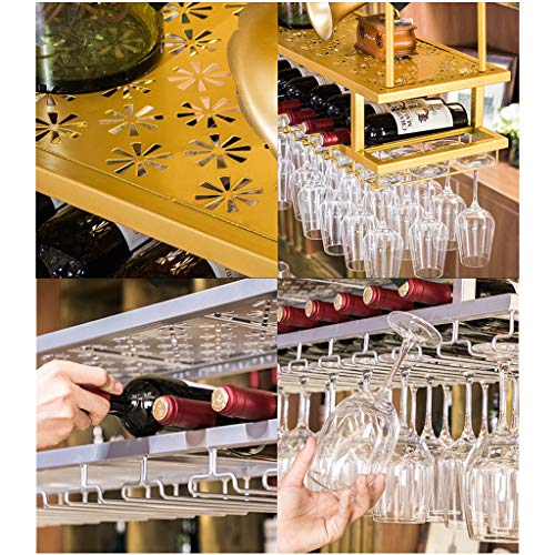 Stylish Simplicity Wine Rack, Vintage Wrought Iron Wine Rack, Creative Display Stand, Ceiling Wine Rack, Restaurant Kitchen Bar Decoration Adjust